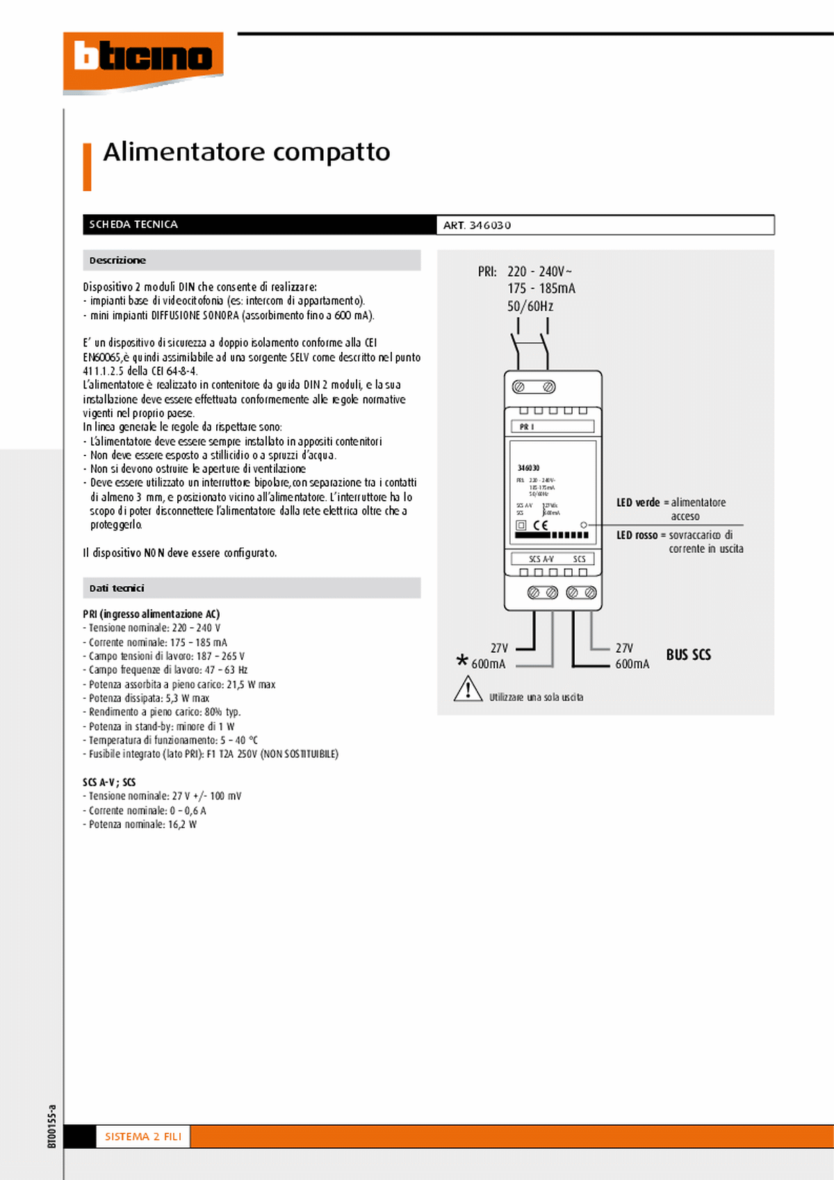 Fabrieksschema E-66 technical sheet Italiaans