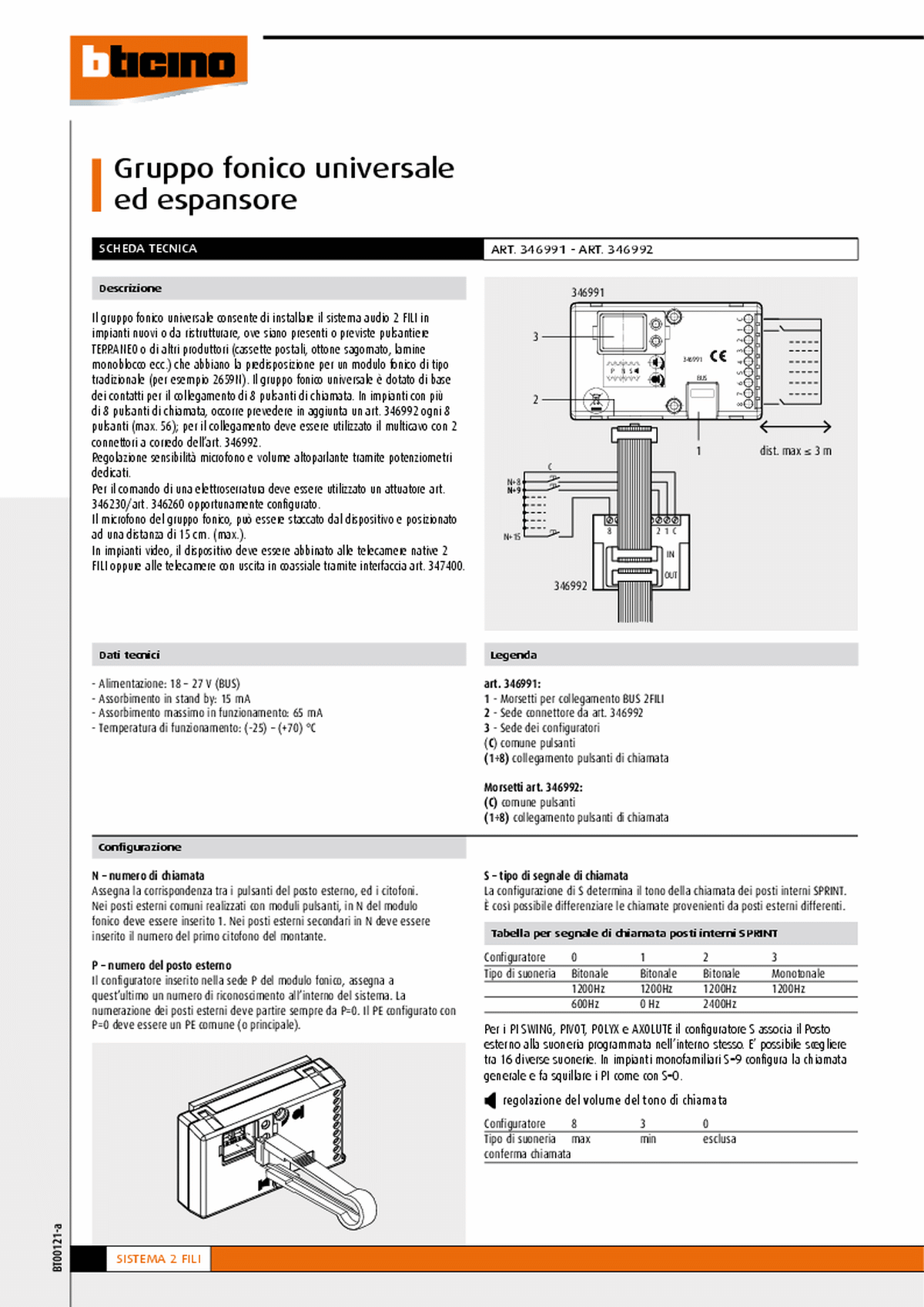 Fabrieksschema Serie 10 technical sheet Italiaans