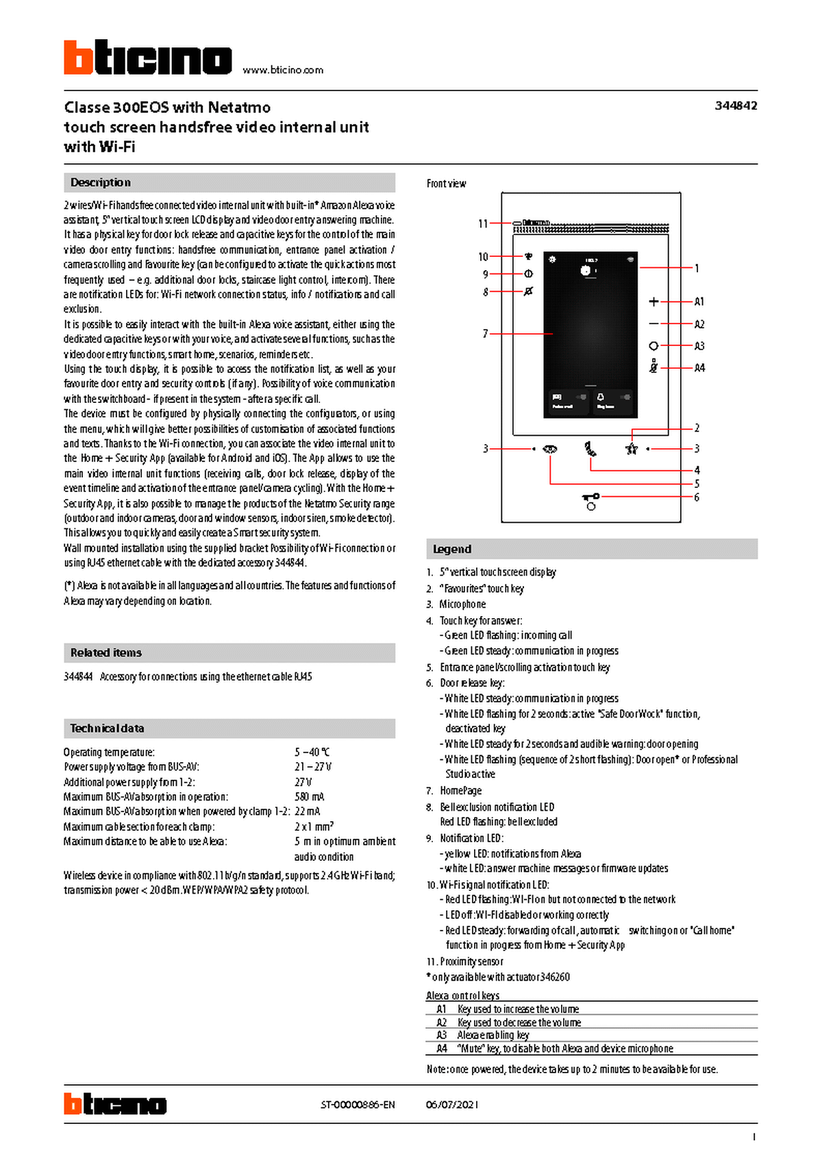 Fabrieksschema M-300 technical sheet