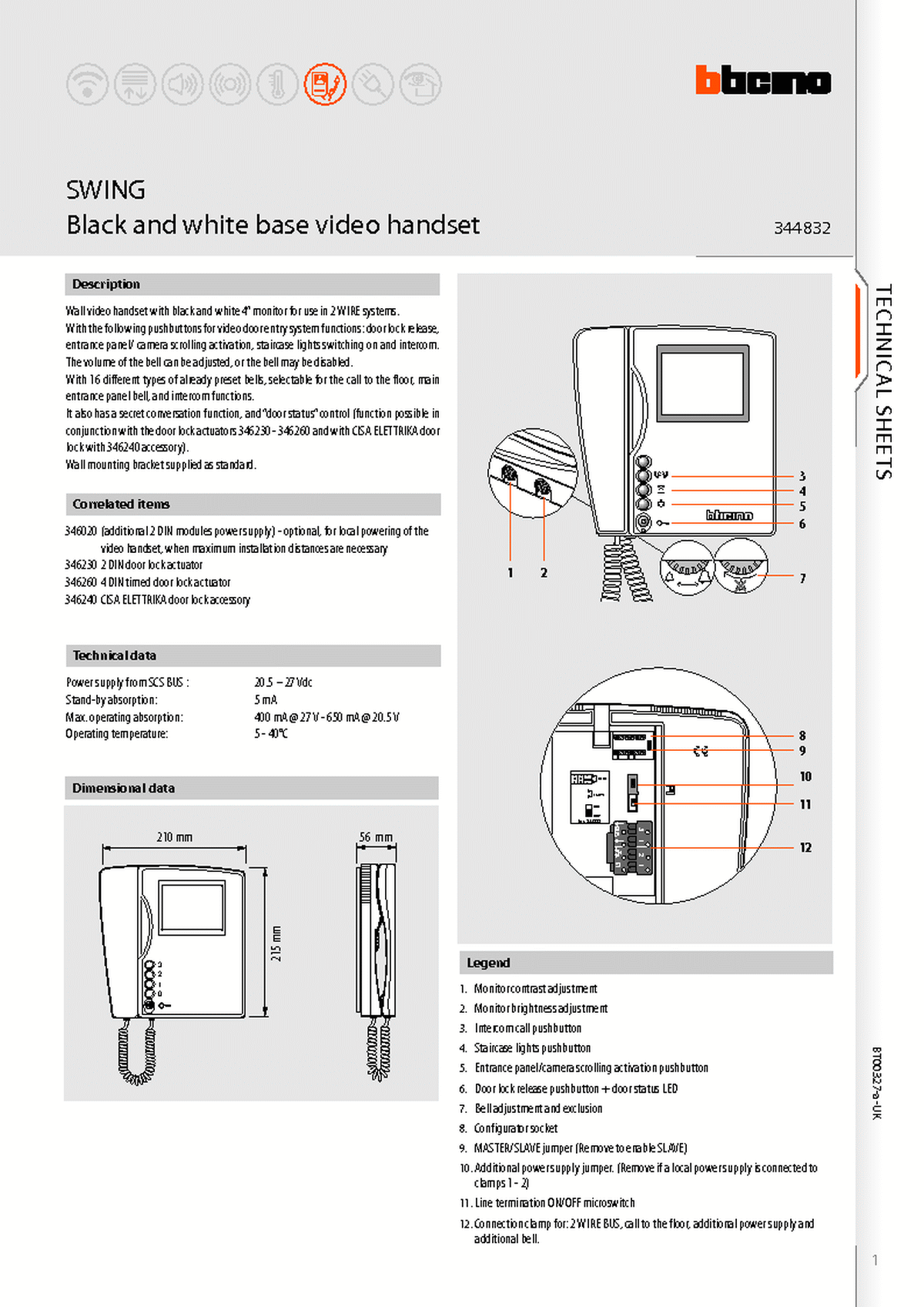 Fabrieksschema M-10 technical sheet