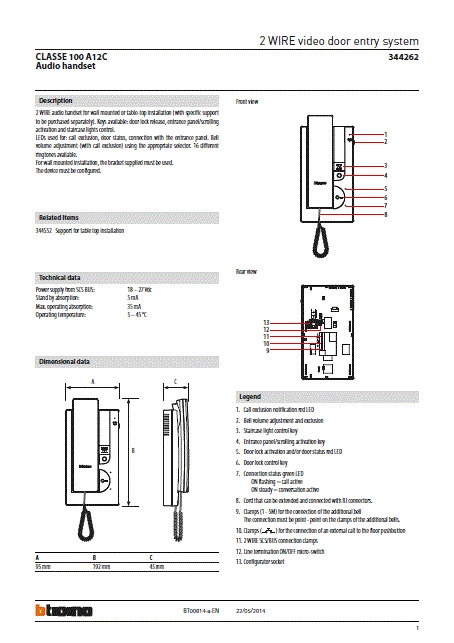 Fabrieksschema T-45 technical sheet
