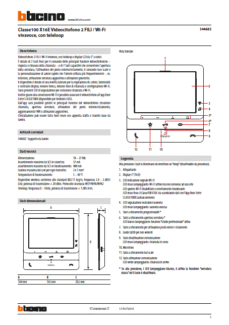 Fabrieksschema M-50W technical sheet Italiaans