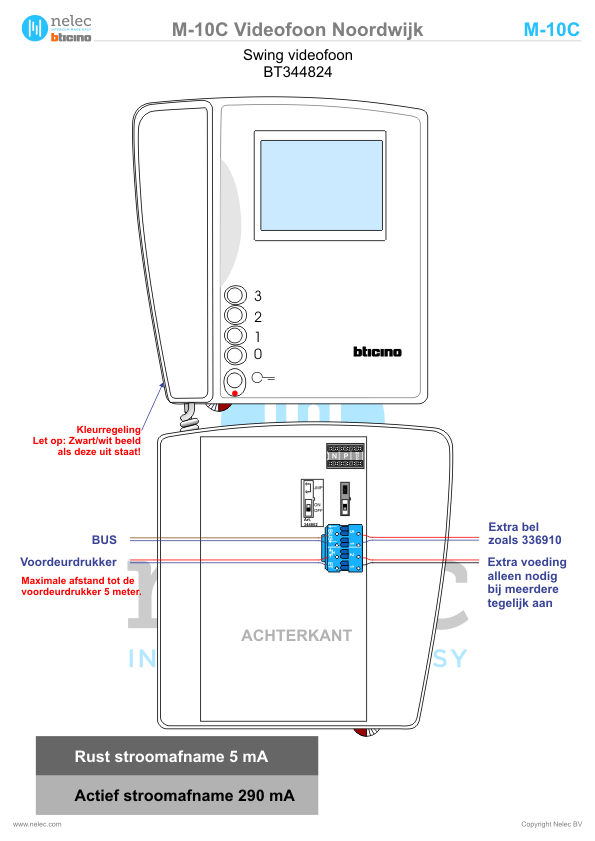 Installatiewijzer BTicino intercom M-10C videofoon