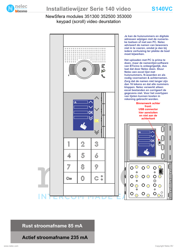 Installatiewijzer BTicino intercom Serie 140V deurstation