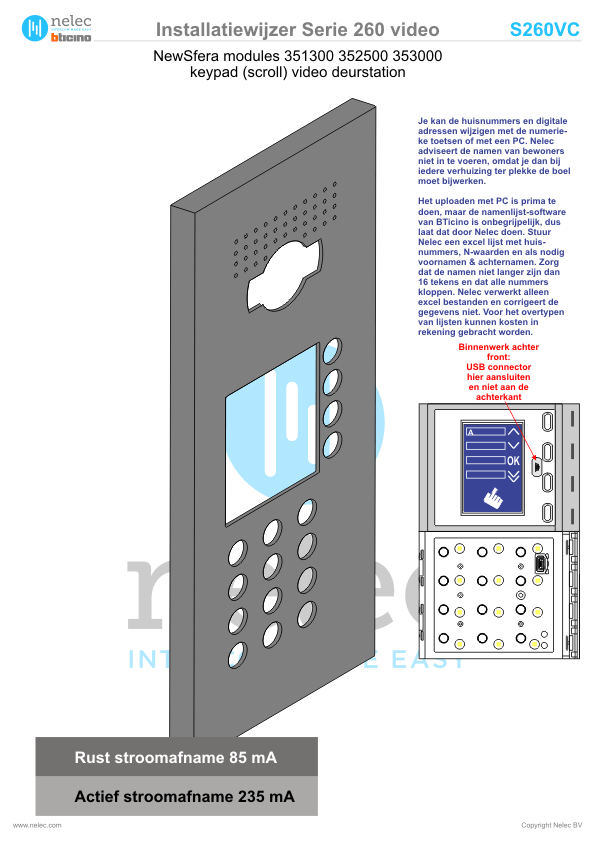 Installatiewijzer BTicino intercom Serie 260V deurstation