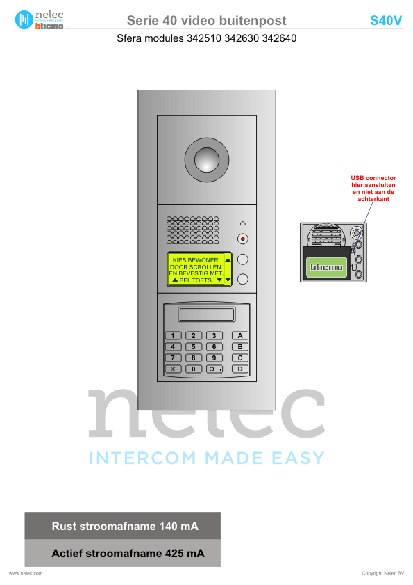 Installatiewijzer BTicino intercom Serie 40V deurstation