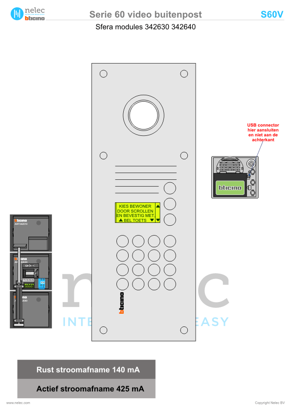Installatiewijzer BTicino intercom Serie 60V deurstation