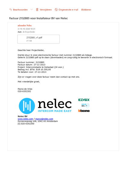 Brochure voorbeeld e-mail factuur Brochure voorbeeld e-mail factuur