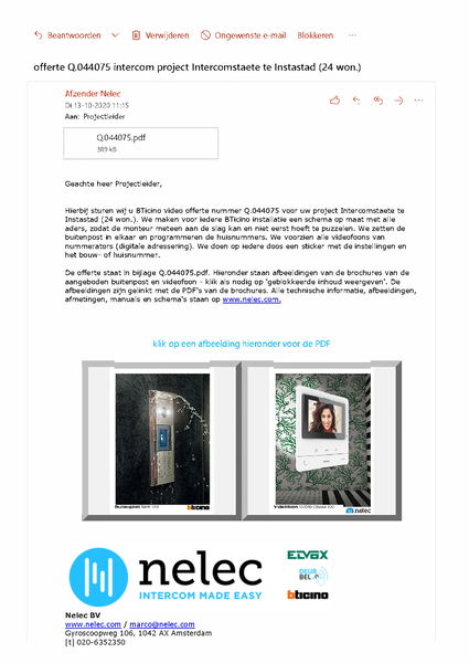 Brochure voorbeeld e-mail offerte Brochure voorbeeld e-mail offerte