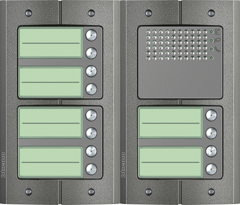 BTicino intercom deurstation Serie 151A met 12 beldrukkers Anti-vandaal buitenpost 12 appartementen BTicino