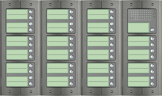 BTicino intercom deurstation Serie 151A met 45 beldrukkers Anti-vandaal buitenpost 45 appartementen BTicino